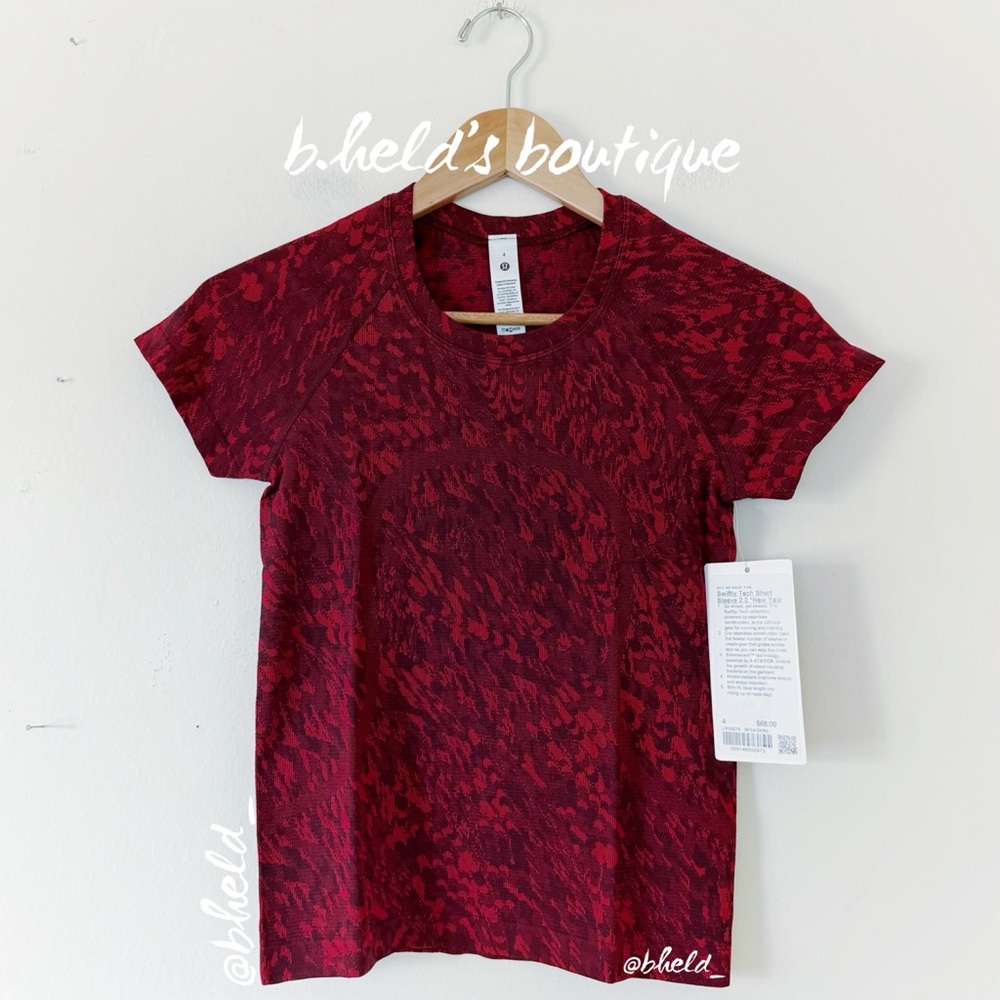 lululemon Lunar New Year Swiftly Tech SS Shirt 2.0 Surface Shift Cassis Sz 4 NWT